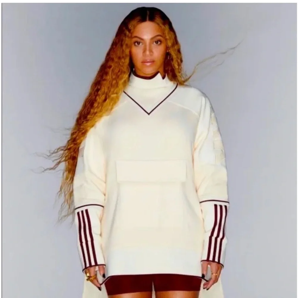 ADIDAS x IVY PARK BEYONCÉ Original Pullover Sweatshirt Ecru Tint Maroon - Picture 1 of 13